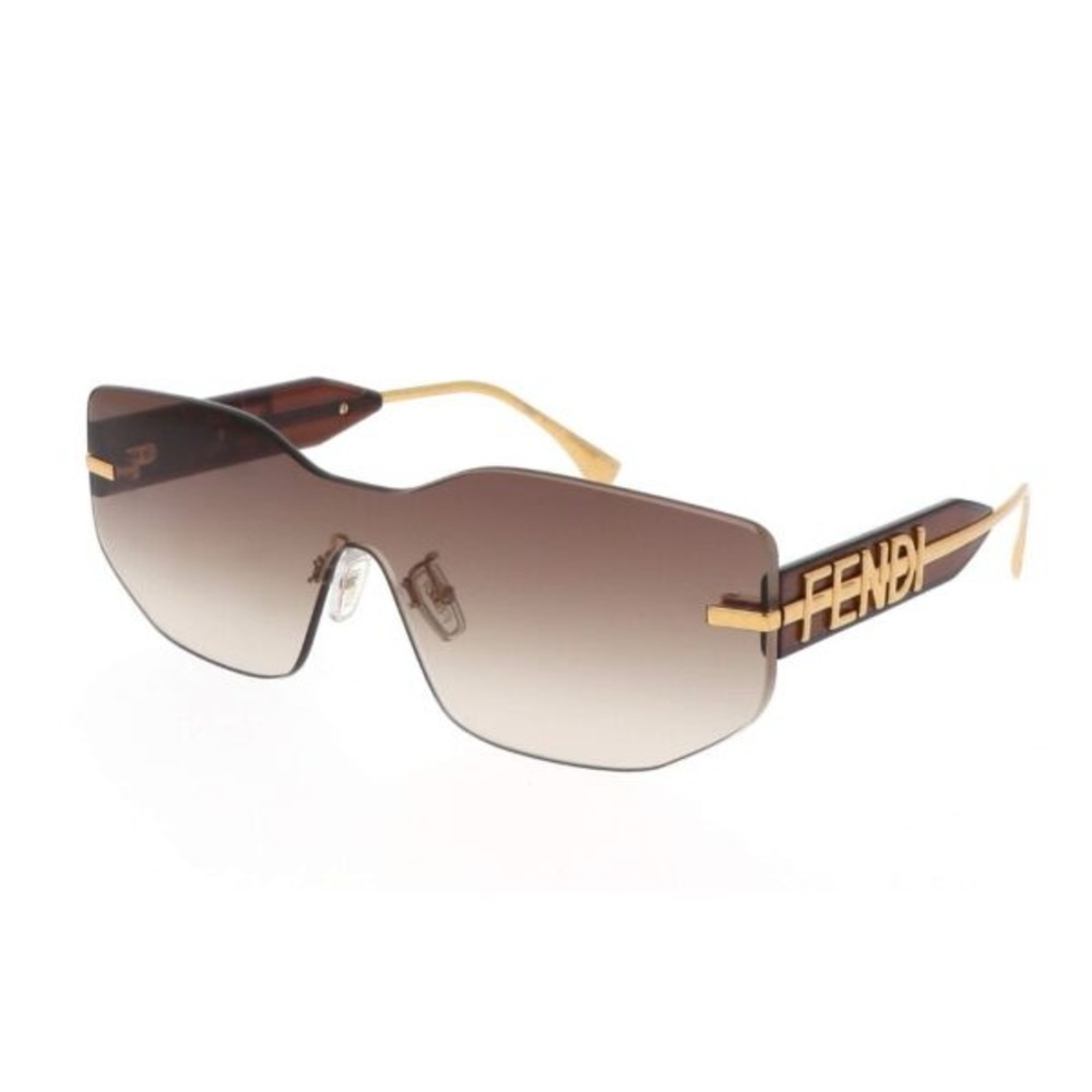 Fendi rimless Y2k style sunglasses in brown/gold